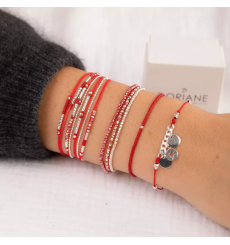 doriane bijoux-atlanta-bracelet-argent-multi tours-rouge-bijoux totem.