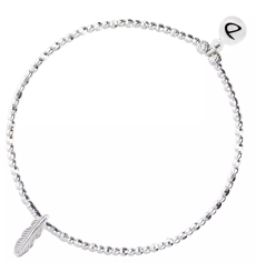 doriane-bijoux-bracelet-elastique-plume-argent-bijoux totem.