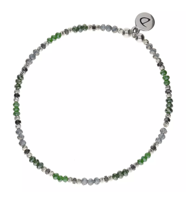 doriane-bijoux-bracelet-extensible-argent-vert-kaki-bijoux totem.