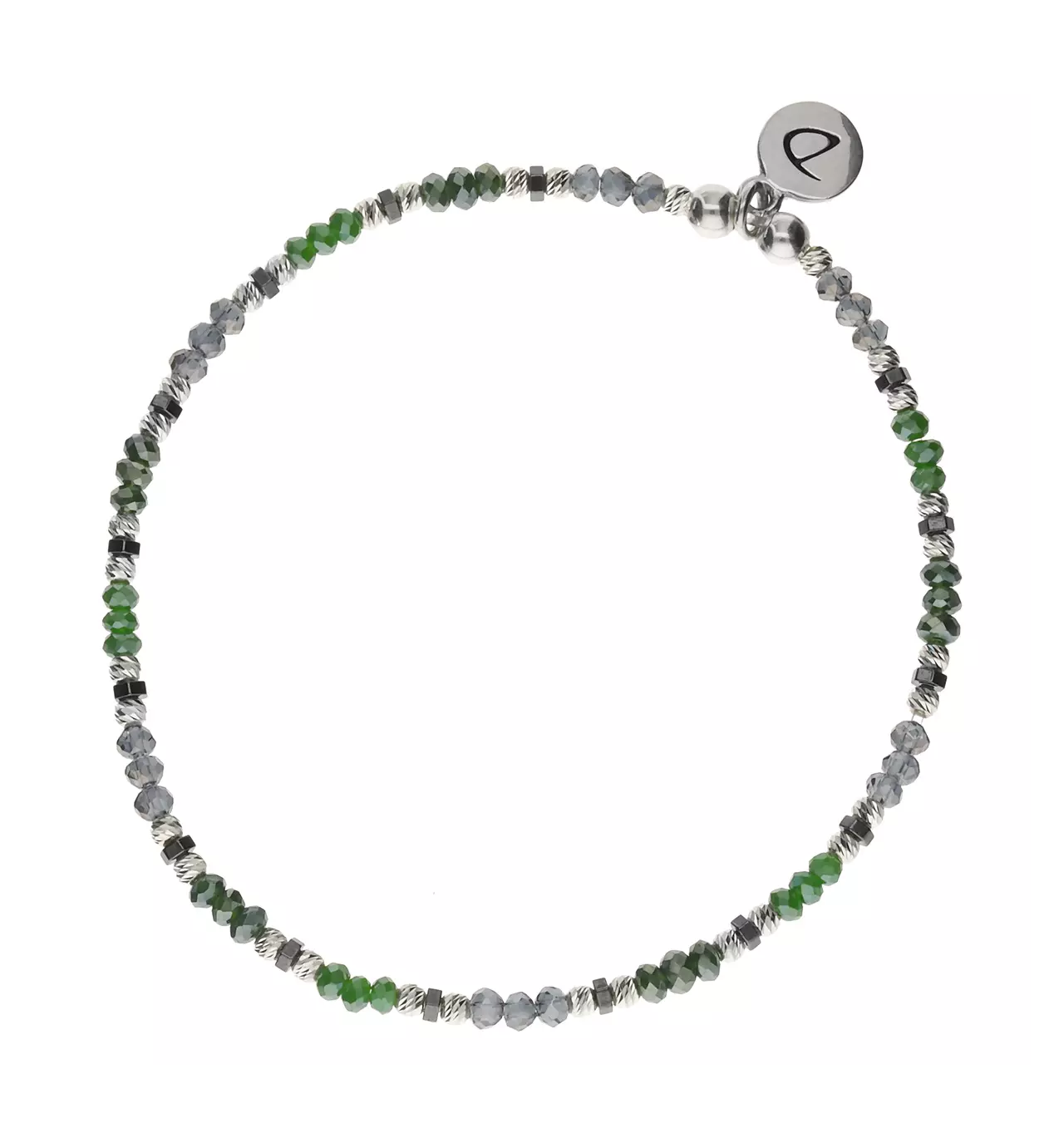 doriane-bijoux-bracelet-extensible-argent-vert-kaki-bijoux totem.