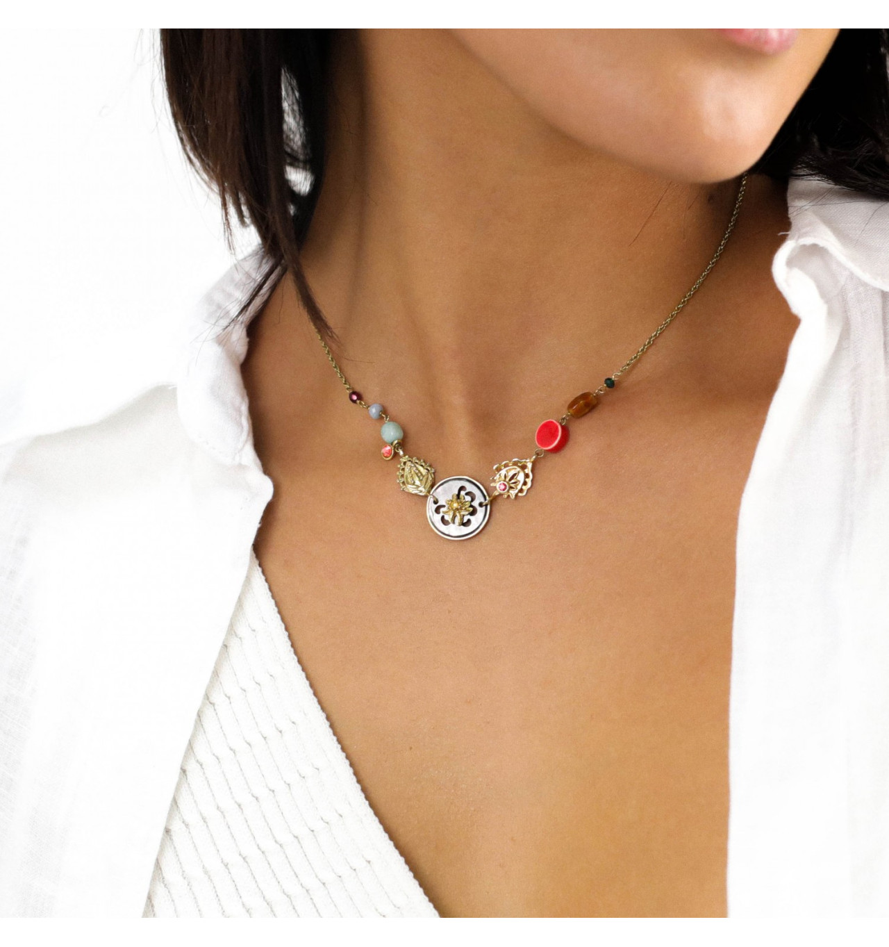 franck herval-frida-collier-multi éléments-bijoux totem