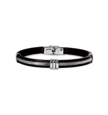 elden paris-igor-noir-bracelet homme-acier-cuir-bijoux totem