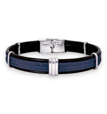 elden paris-jeremie-bleu-bracelet homme-acier-cuir-bijoux totem