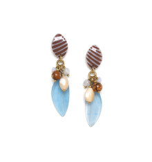 nature bijoux-euphoria-boucles d'oreilles-bleue-plume-bijoux totem.