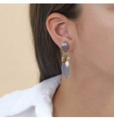 nature bijoux-euphoria-boucles d'oreilles-bleue-plume-bijoux totem.