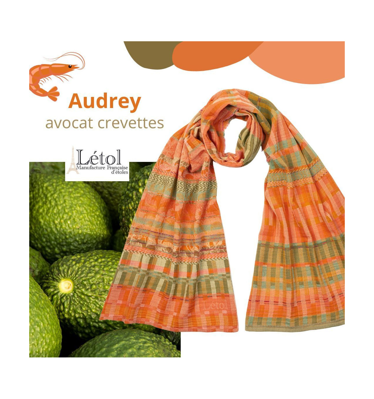 létol-audrey-coton bio-avocat-crevettes-bijoux totem