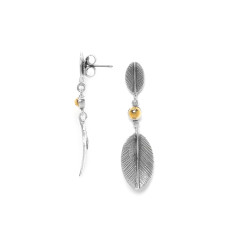 ori tao bijoux-swan-boucles d'oreilles-2 plumes-bijoux-totem