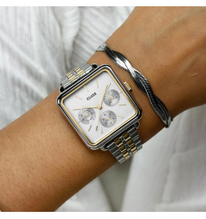cluse-la tétragone-montre-femme-acier-bicolore-carré-bijoux totem
