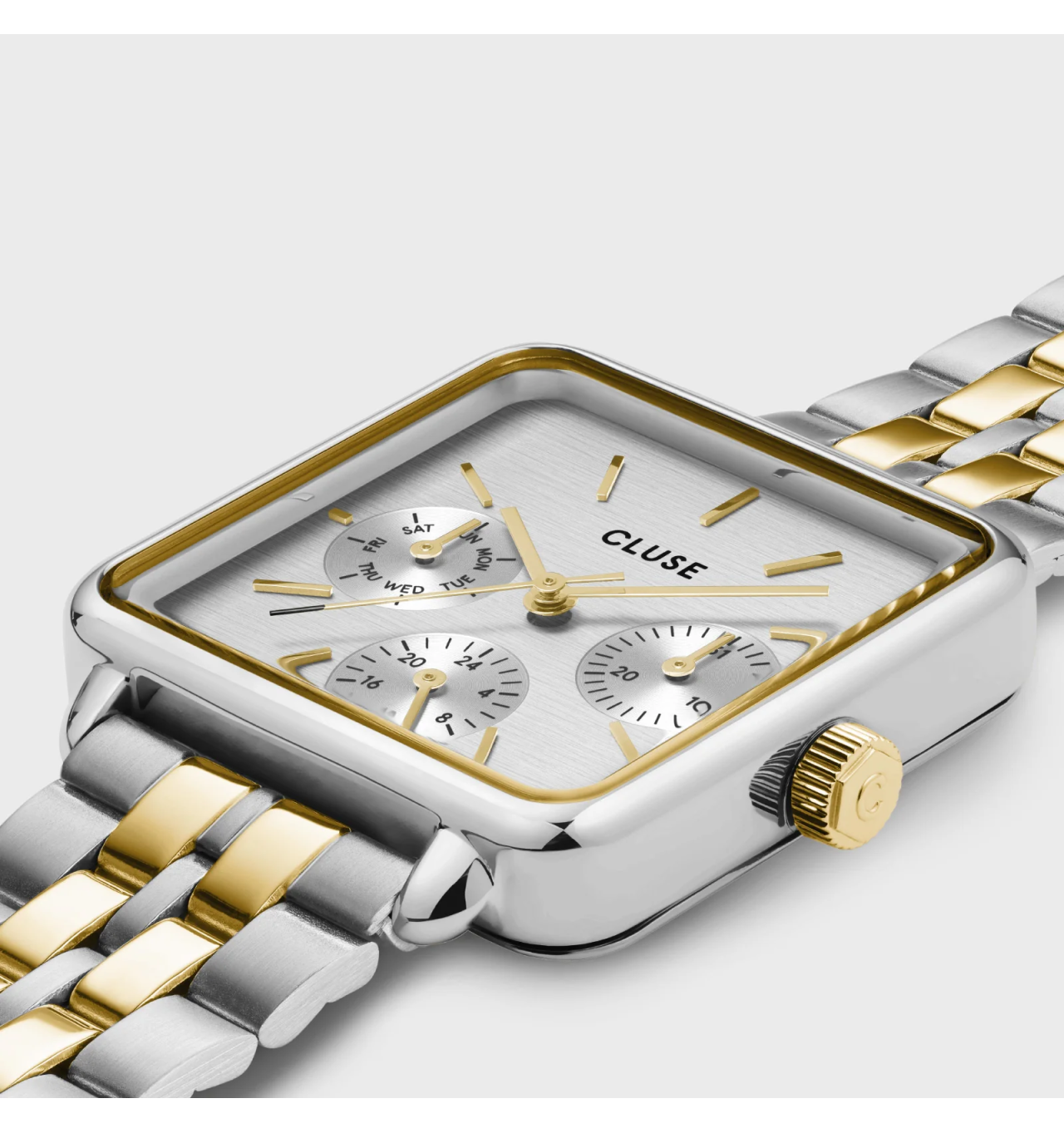 cluse-la tétragone-montre-femme-acier-bicolore-carré-bijoux totem