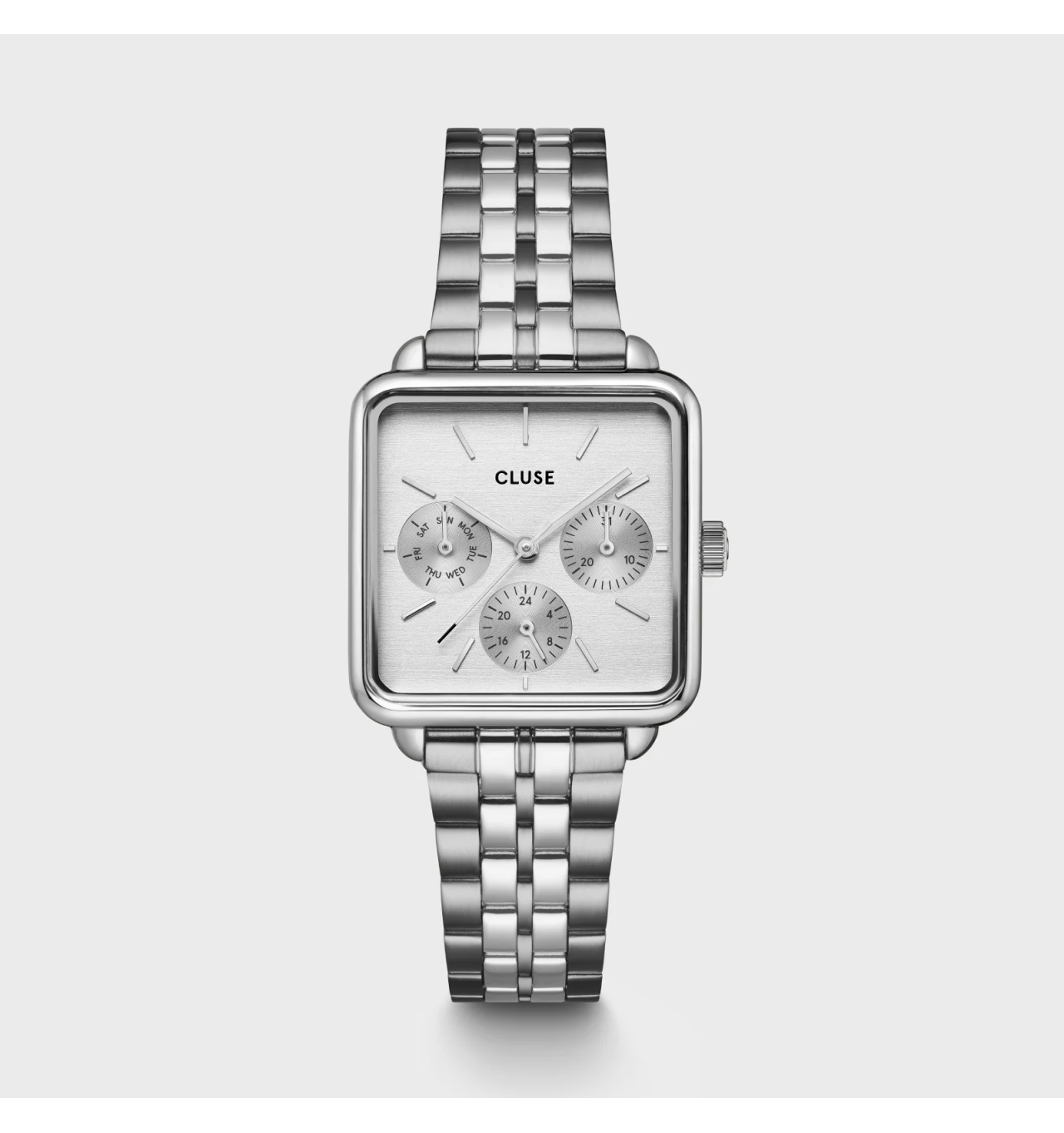cluse-la tétragone-montre-femme-acier-argenté-carré-bijoux totem