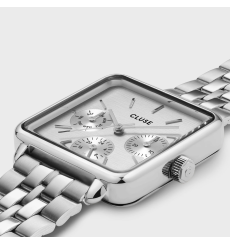 cluse-la tétragone-montre-femme-acier-argenté-carré-bijoux totem