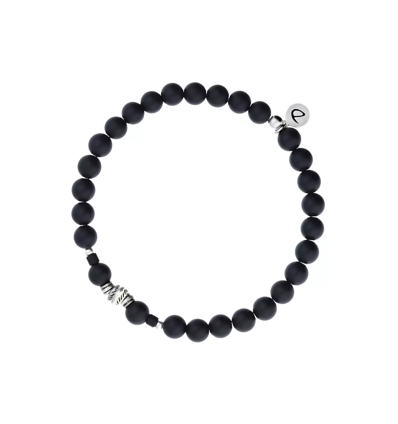 doriane-bijoux-black silver-bracelet-homme-élastique-argent-bijoux totem.