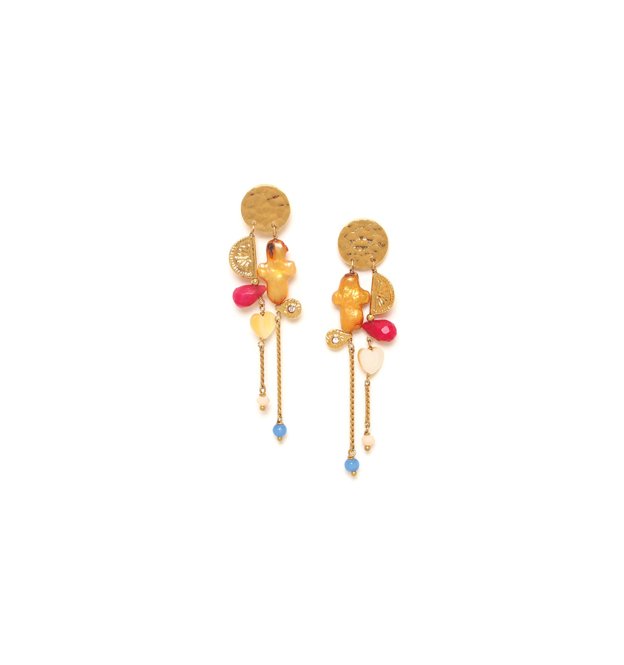franck herval-cali-boucles d'oreilles-2 rangs-bijoux totem.