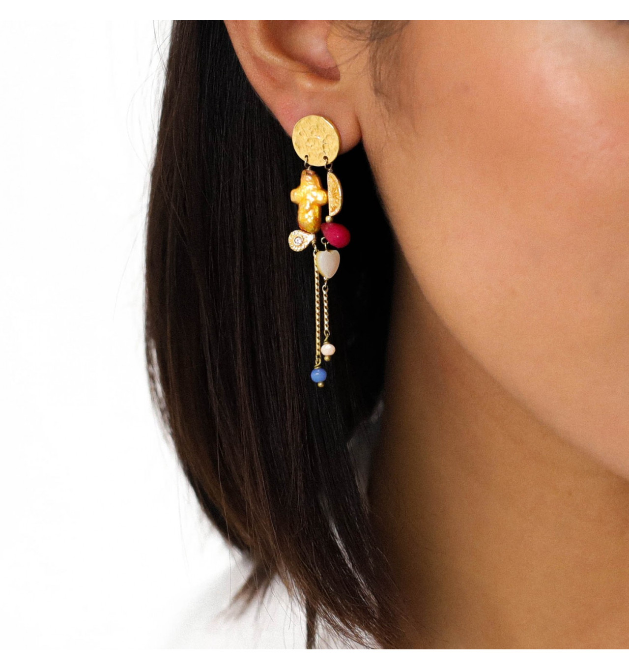 franck herval-cali-boucles d'oreilles-2 rangs-bijoux totem.