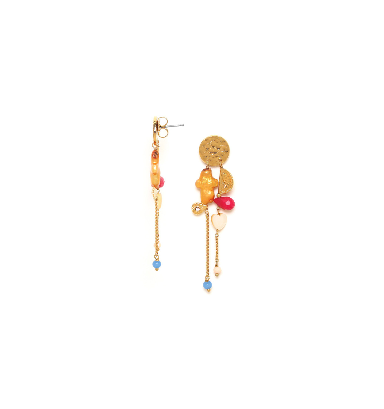 franck herval-cali-boucles d'oreilles-2 rangs-bijoux totem.