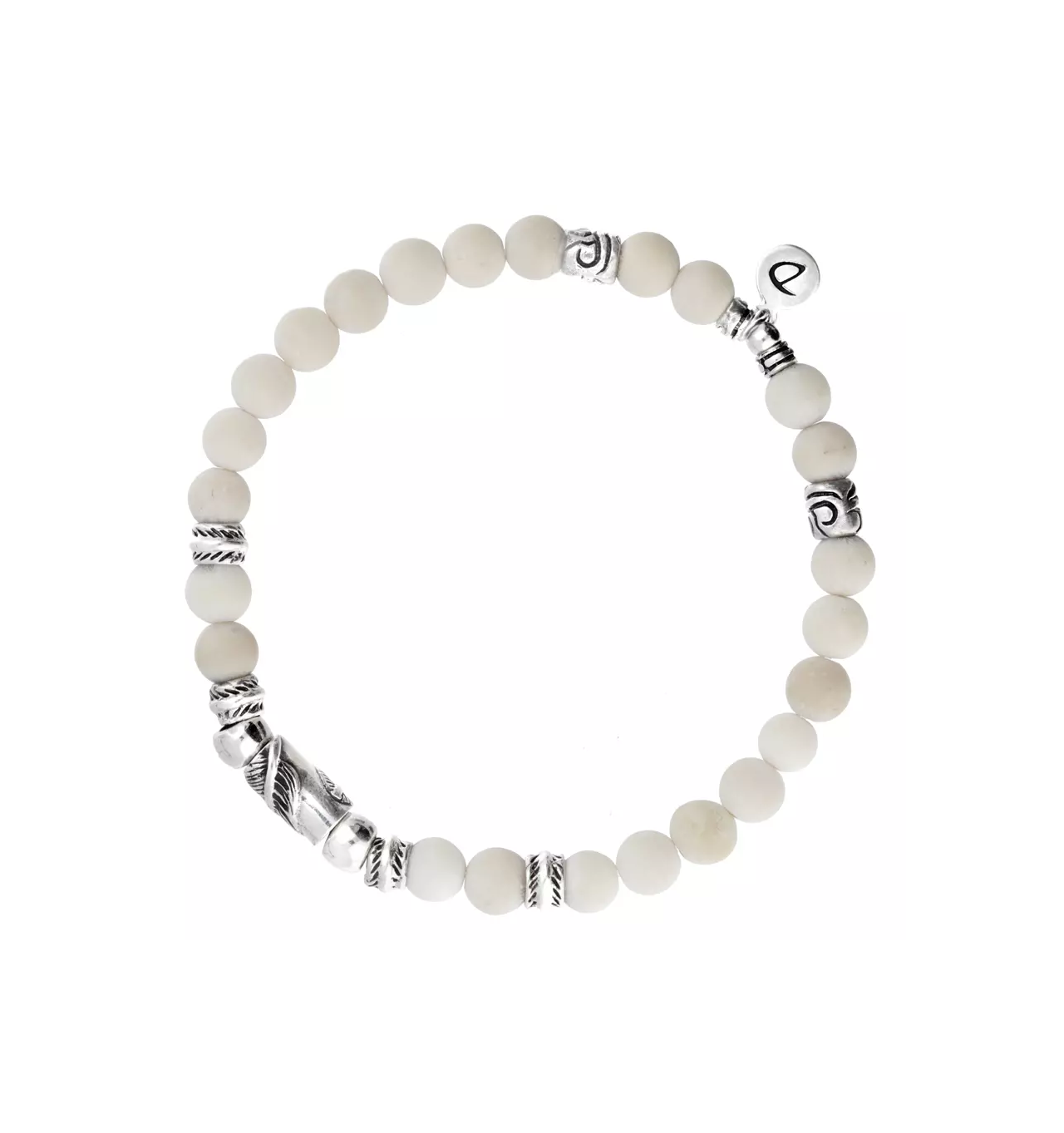 doriane-bijoux-bracelet-homme-crème-élastique-argent-bijoux totem
