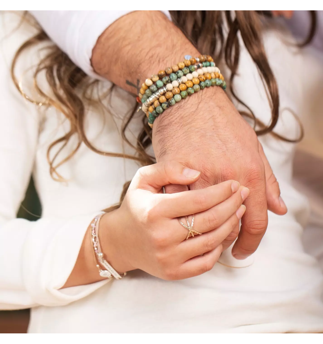 doriane-bijoux-bracelet-homme-crème-élastique-argent-bijoux totem
