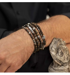 doriane-bijoux-bracelet-homme-choco-skull-élastique-argent-bijoux totem