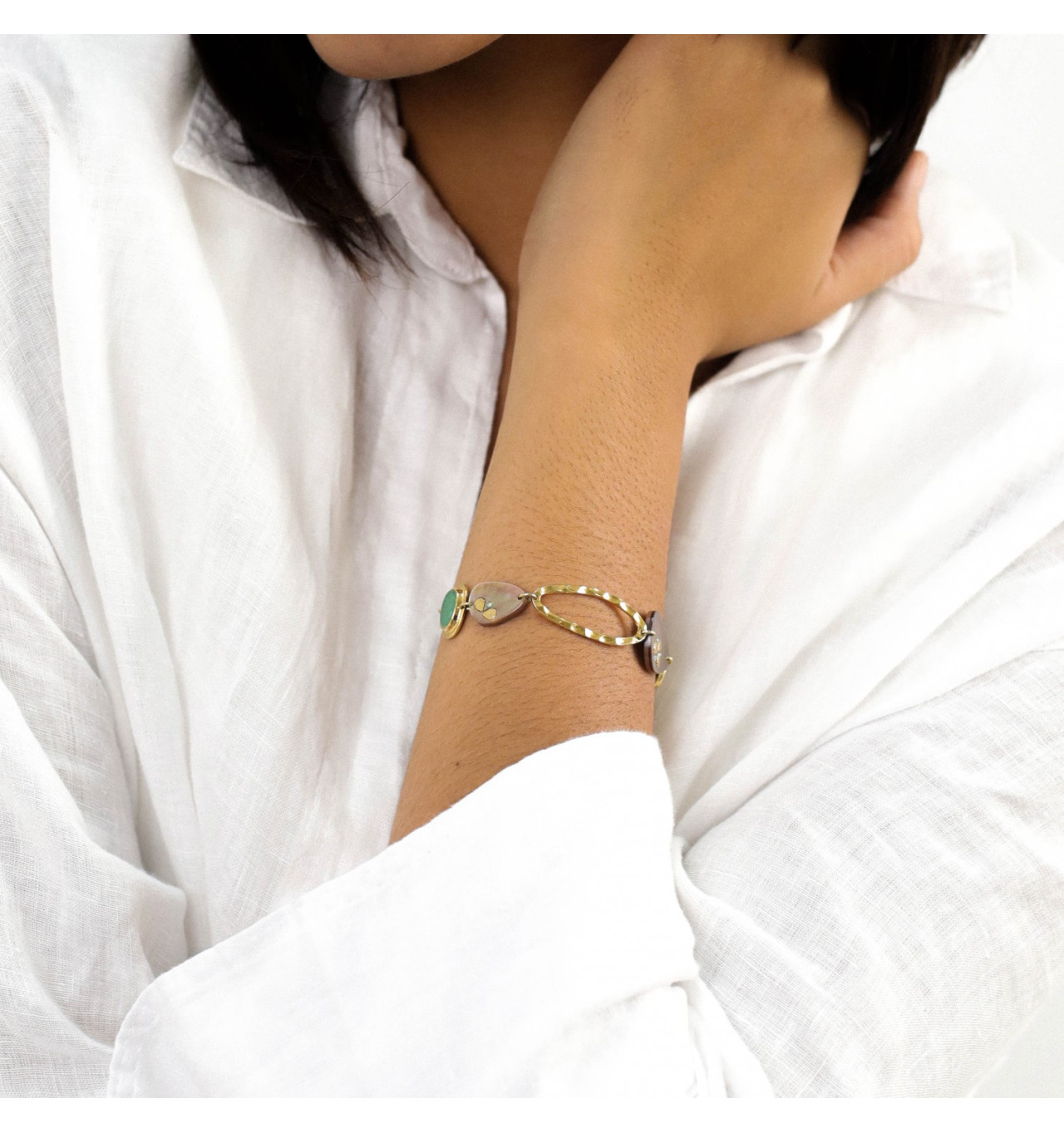 franck herval-colombine-bracelet-ajustable-multi éléments-bijoux totem.