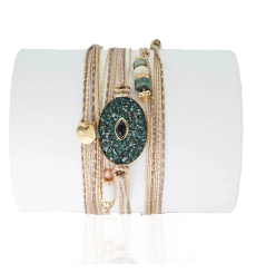 loetma-médaille-bracelet-ajustable-fuschite-bijoux totem