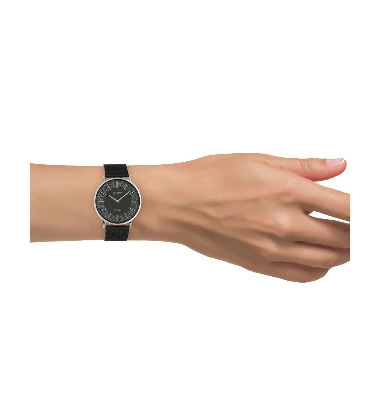 oozoo-montre-femme-acier-ronde-noir-bijoux totem