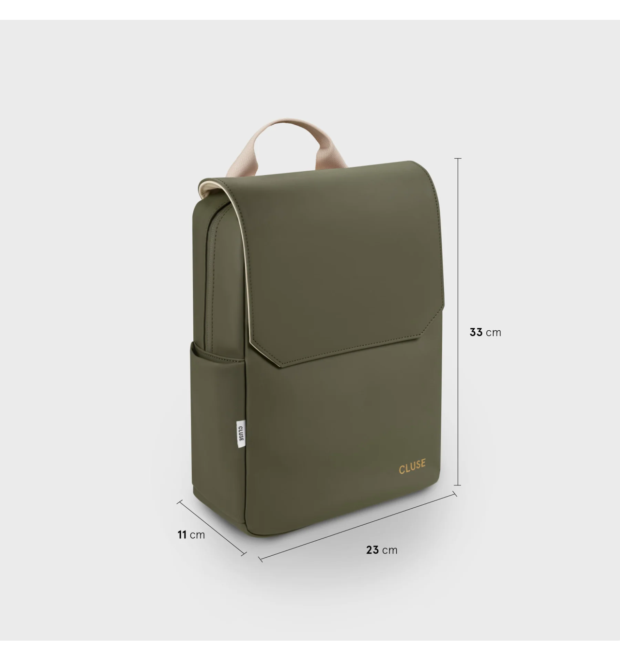 cluse-nuitée-petite-sac à dos-vert-beige-bijoux totem