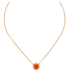 franck herval-ruby-pendentif-gerbera-orange-bijoux totem.