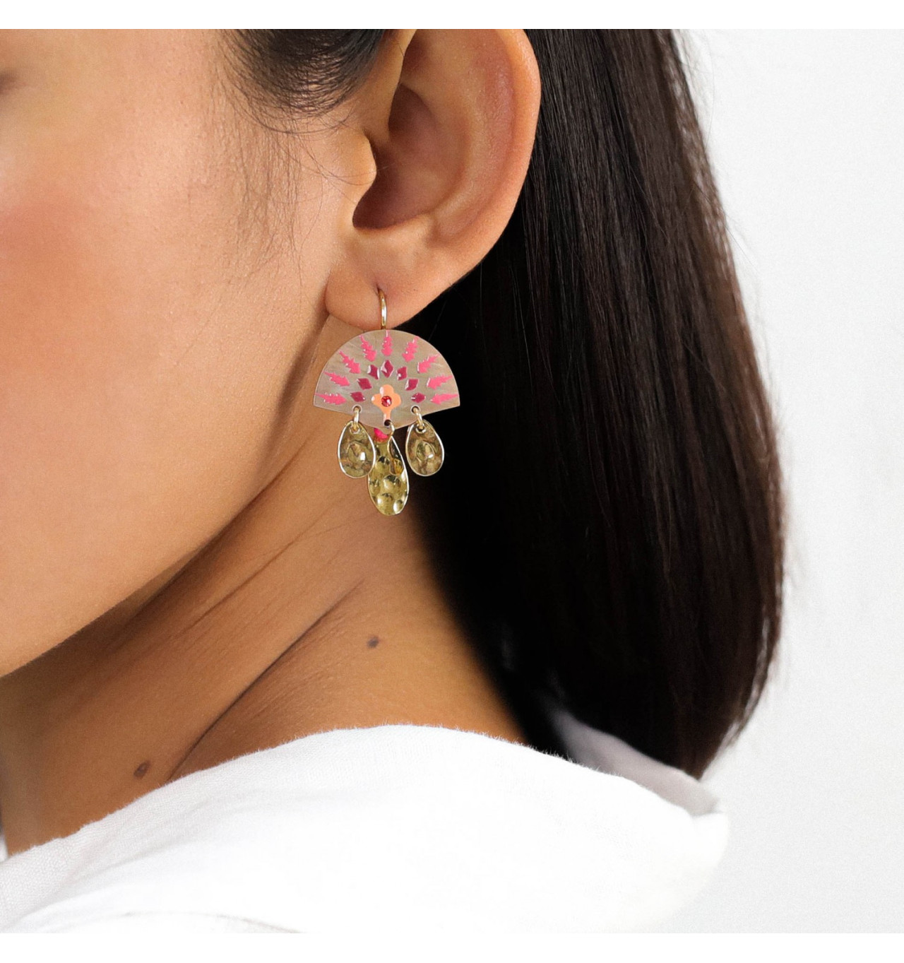 franck herval-yoko-boucles d'oreilles-3 pampilles-bijoux totem.