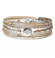 doriane bijoux-bracelet-argent-3 tours-beige-écru-bijoux totem.