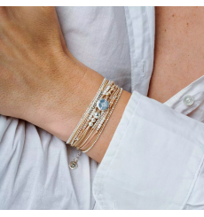 doriane bijoux-bracelet-argent-3 tours-beige-écru-bijoux totem.