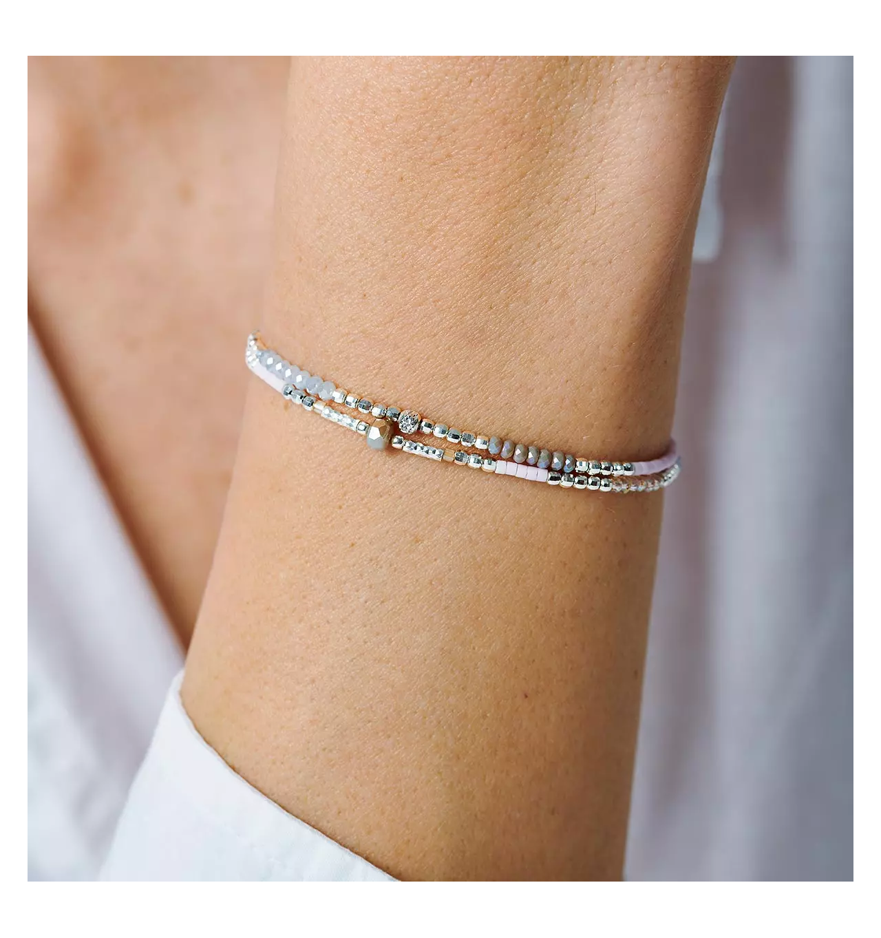 doriane-bijoux-2 tours-bracelet-extensible-argent-bijoux totem.