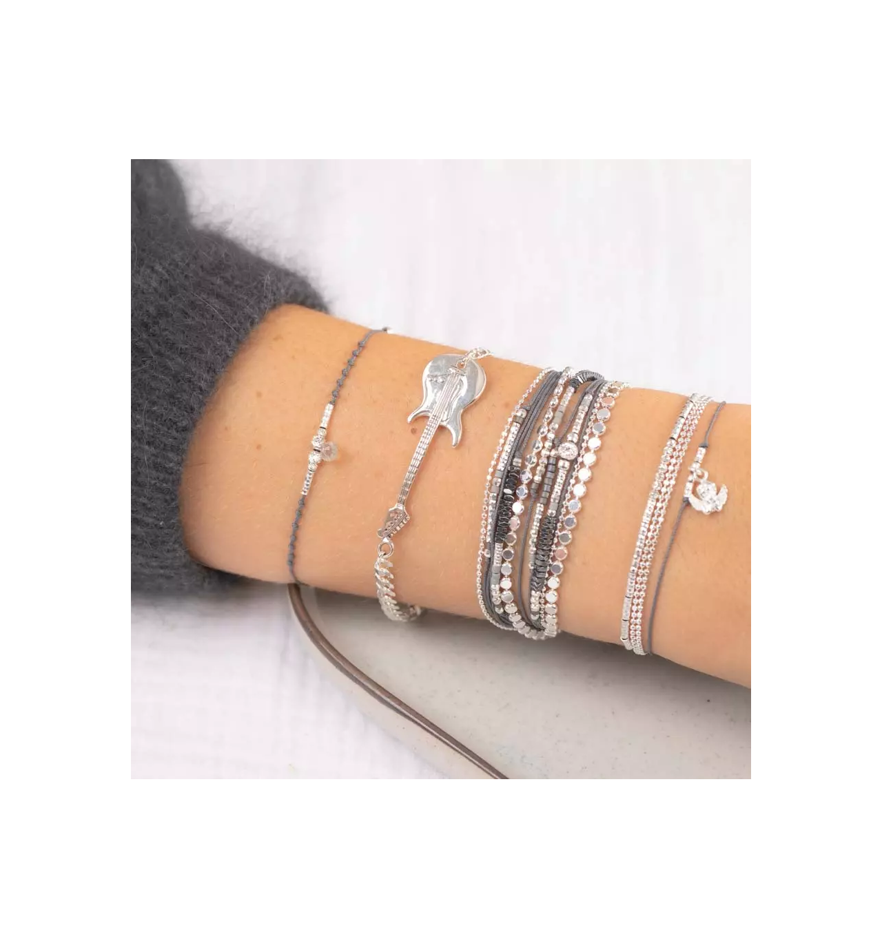 doriane bijoux-bracelet-argent-guitare-bijoux totem.