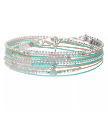 doriane bijoux-bracelet-argent-2 tours-beige-turquoise-bijoux totem.