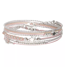 doriane bijoux-bracelet-argent-3 tours-beige-rose-bijoux totem.