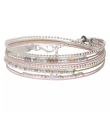 doriane bijoux-bracelet-argent-2 tours-beige-rose-gris-bijoux totem.