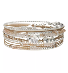 doriane bijoux-bracelet-argent-3 tours-beige-ecru-bijoux totem.