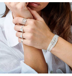 doriane bijoux-bracelet-argent-3 tours-blanc-bijoux totem.