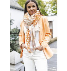 shanna-sybille-foulard-corail-orange-beige-bijoux totem