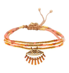 belle mais pas que-tropical sunset-capucine-3 rangs-bracelet-bijoux totem