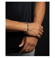 gemini-bracelet-oeil de faucon-acier-extensible-homme-bijoux totem