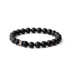 gemini-bracelet-black onyx-acier-onyx-extensible-homme-bijoux totem