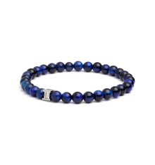 gemini-bracelet-dark blue-acier-oeil de tigre-extensible-homme-bijoux totem