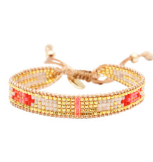 belle mais pas que-summer crush corail-bracelet-ajustable-ines-bijoux totem