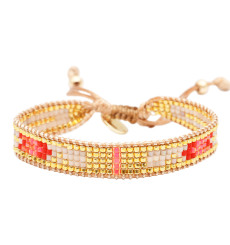 belle mais pas que-summer crush corail-bracelet-ajustable-ines-bijoux totem