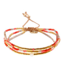 belle mais pas que-summer crush corail-bracelet-ajustable-agathe-bijoux totem