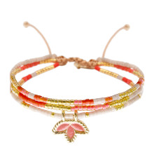 belle mais pas que-summer crush corail-bracelet-ajustable-tina-3 rangs-bijoux totem
