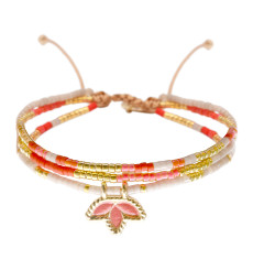 belle mais pas que-summer crush corail-bracelet-ajustable-tina-3 rangs-bijoux totem