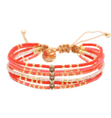 belle mais pas que-summer crush corail-bracelet-ajustable-aya-multi rangs-bijoux totem