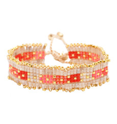 belle mais pas que-summer crush corail-bracelet-ajustable-iris-bijoux totem