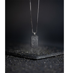gemini-bellum-collier-plaqué argent-fibre de carbone-homme-bijoux totem